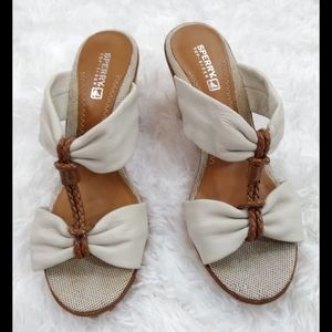 Sperry Top-sider Leather Shoreham Wedges Size 7.5